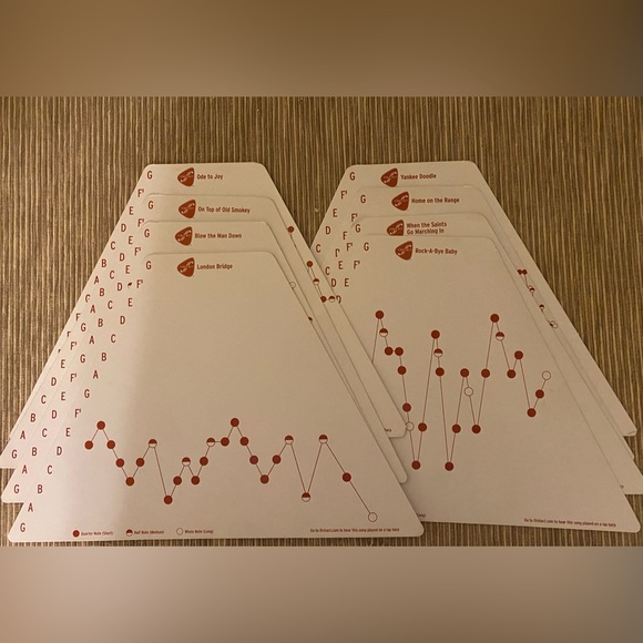 Vintage Wood Lap Harp by First Act with song cards - Picture 3 of 3